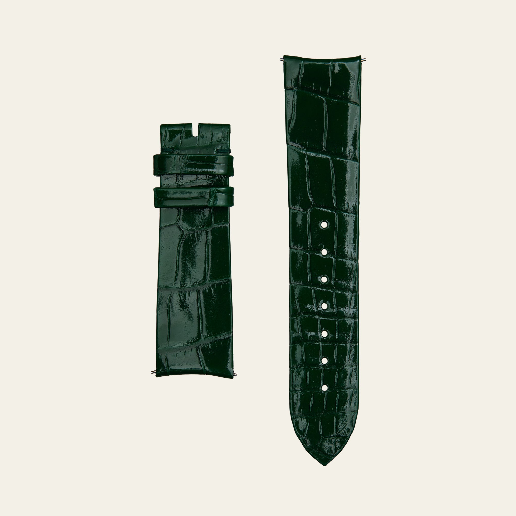 Green Shiny Alligator Strap - M