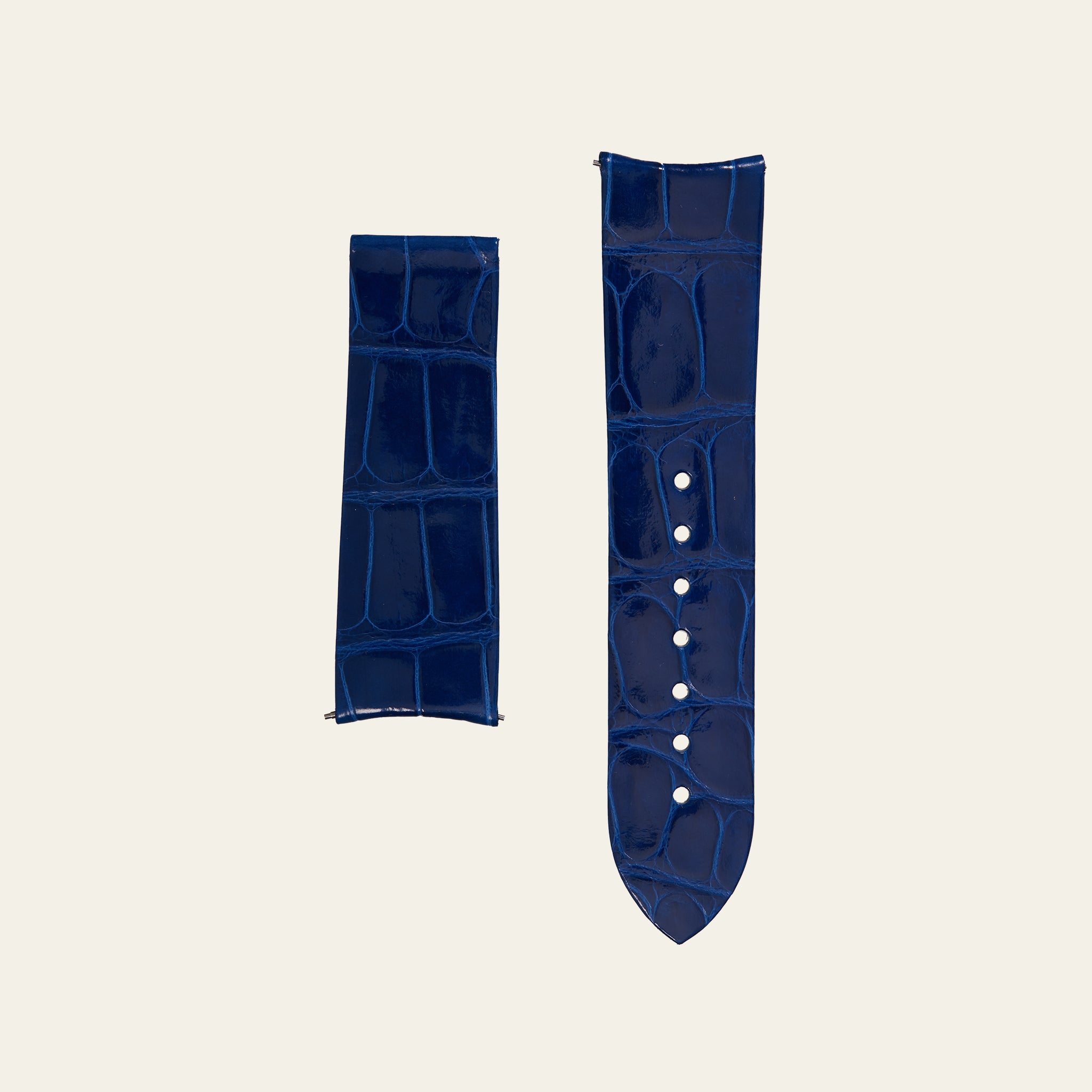 Jacob Blue Shiny Alligator Strap - S