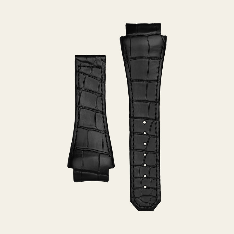 Black Matte Epic X Chrono 47mm Alligator Strap - L