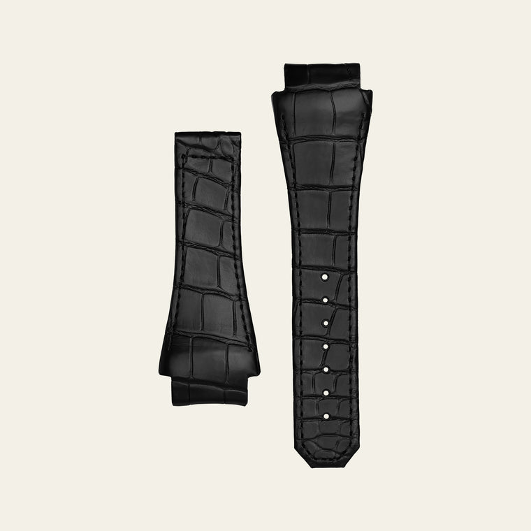 Black Matte Epic X Chrono 47mm Alligator Strap - M