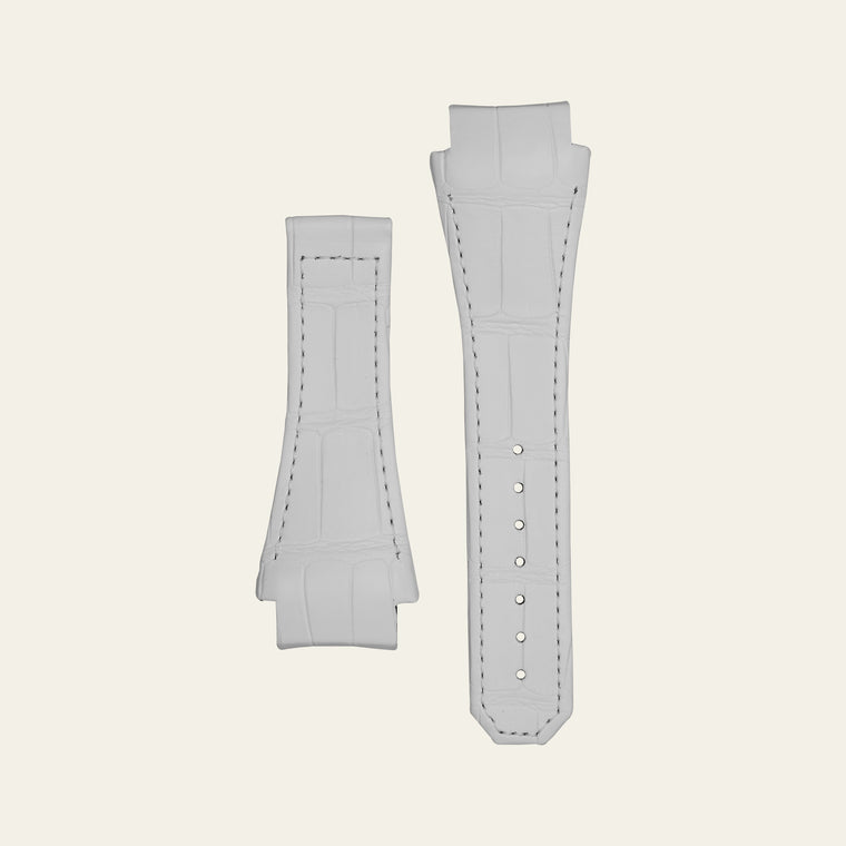 White Matte Epic X Chrono 47mm Alligator Strap - M