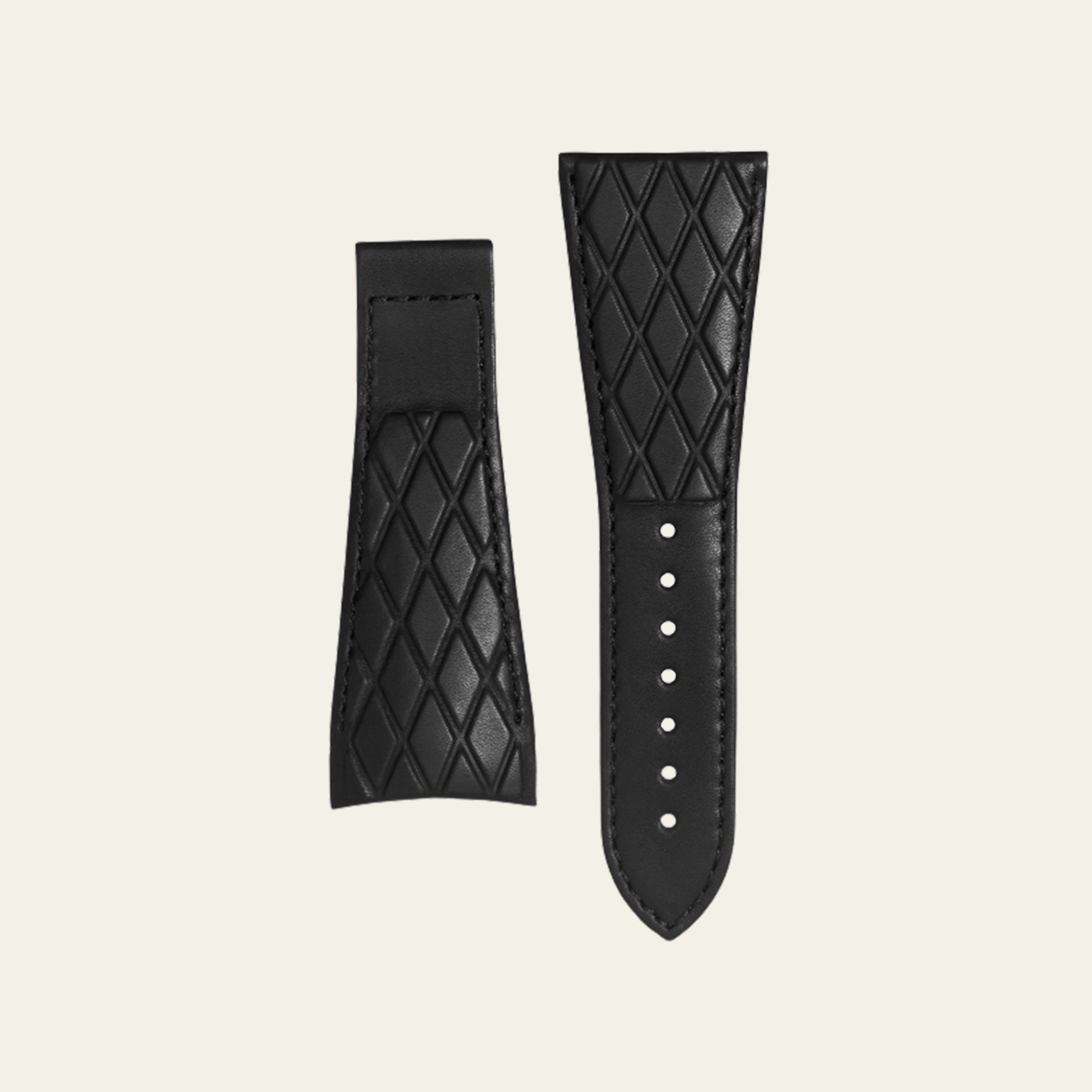 Black Matte Calf Leather  Strap - S