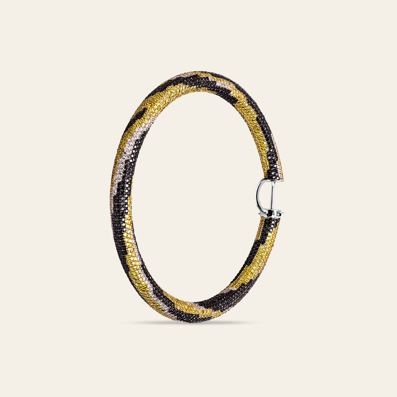 Tiger Stripe Diamond Hoop Earrings