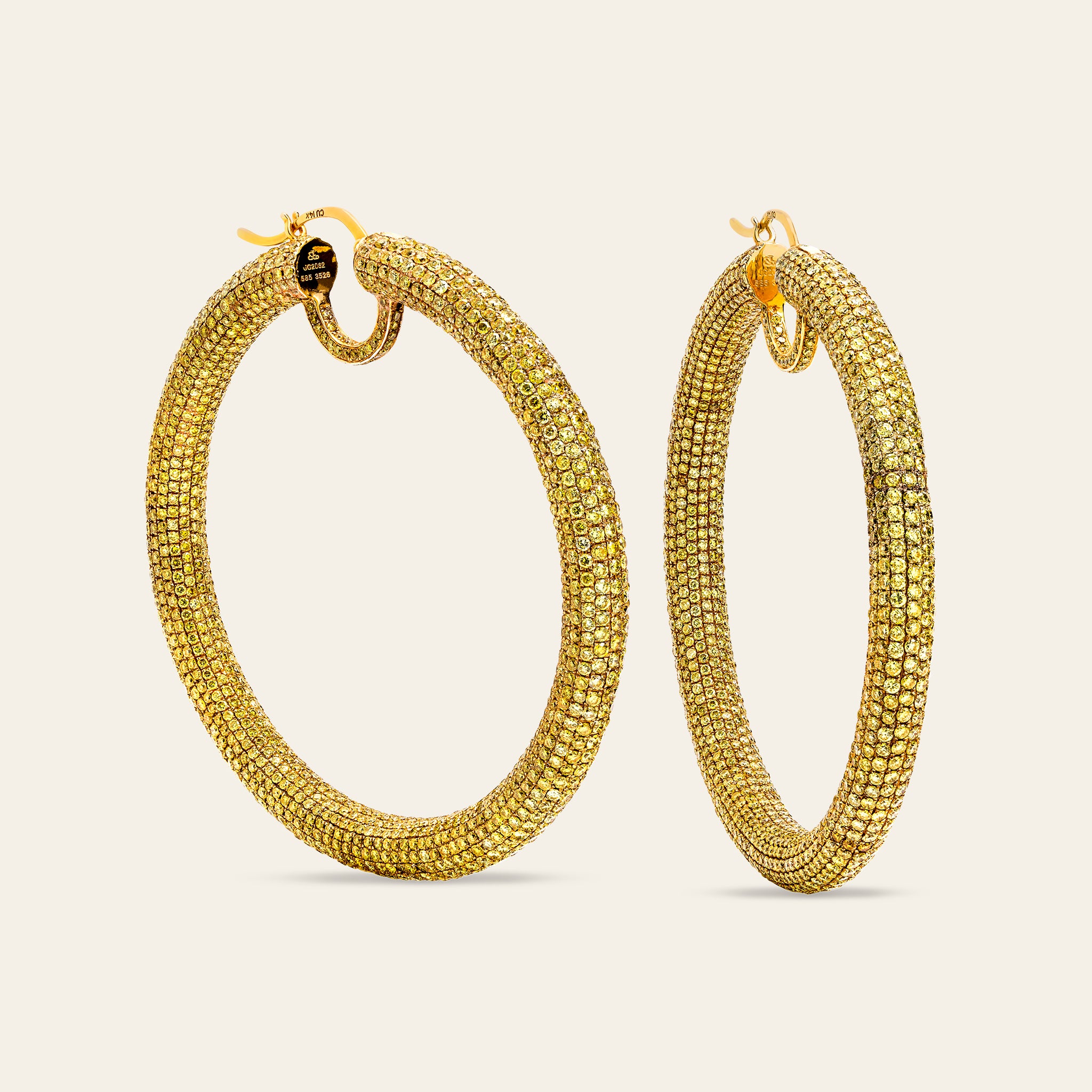 Yellow Diamond Hoop Earrings