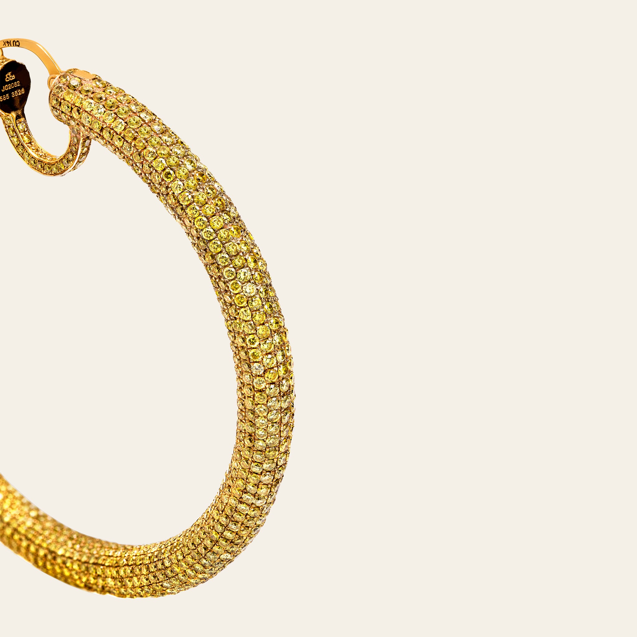 Yellow Diamond Hoop Earrings