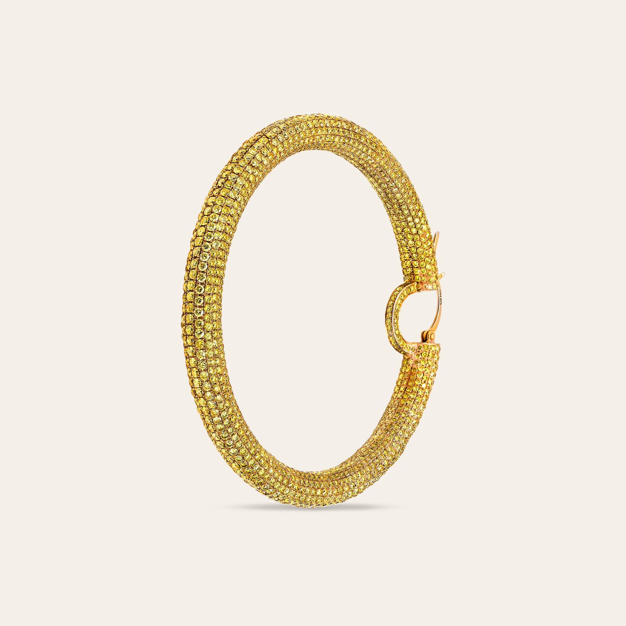 Yellow Diamond Hoop Earrings