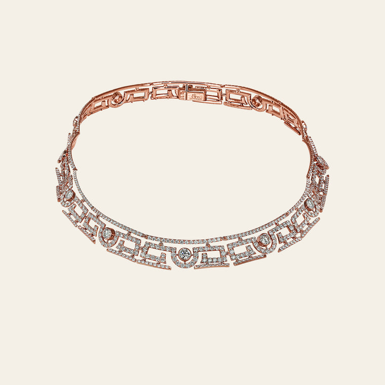 Jezebel Necklace_Rose Gold_White Diamonds_1