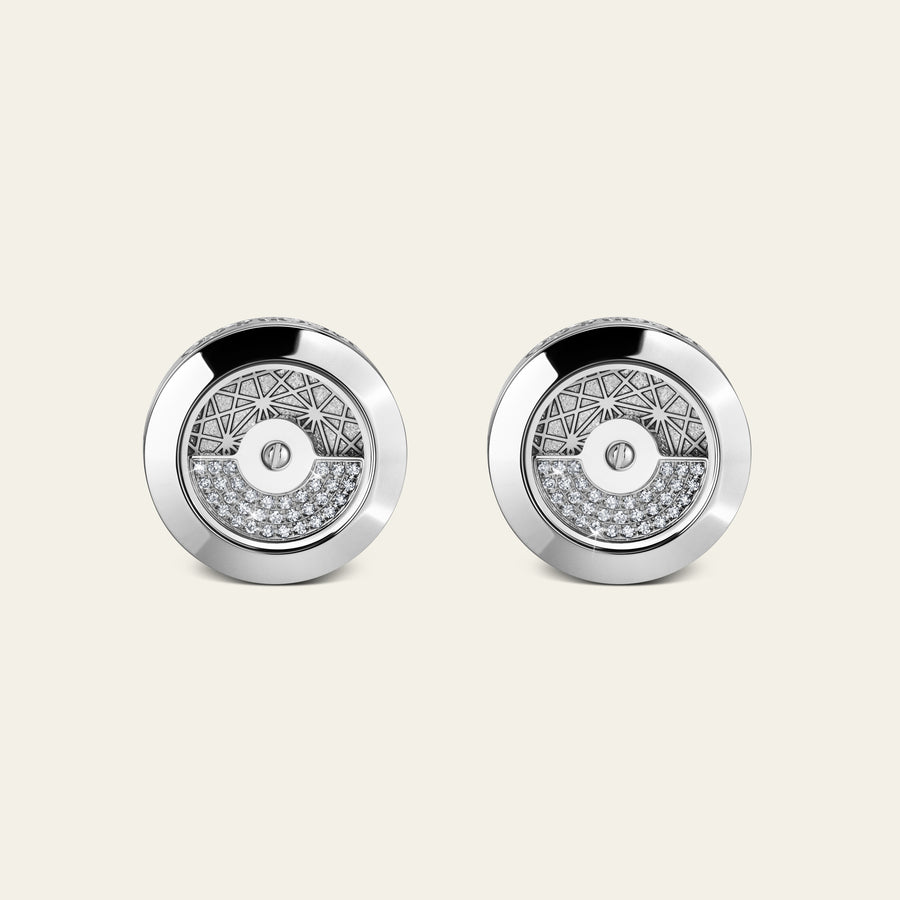 Rotor Diamond Cufflinks_Stainless Steel_White Diamonds_1