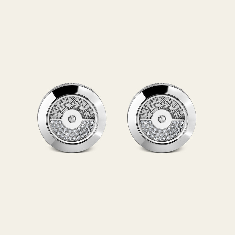 Rotor Diamond Cufflinks_Stainless Steel_White Diamonds_1