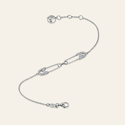 Securus Double Pin Bracelet_White Gold_White Diamonds_2