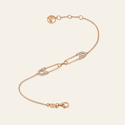 Securus Double Pin Bracelet_Rose Gold_White Diamonds_2