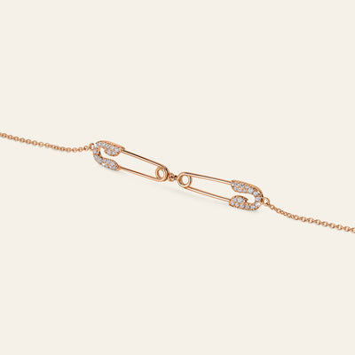 Securus Double Pin Bracelet_Rose Gold_White Diamonds_3