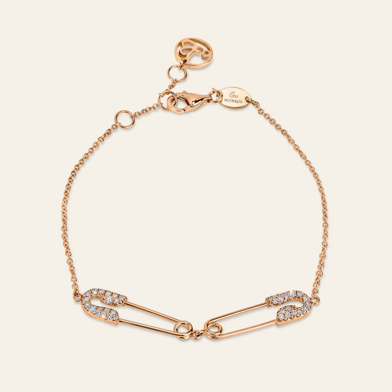 Securus Double Pin Bracelet_Rose Gold_White Diamonds_1