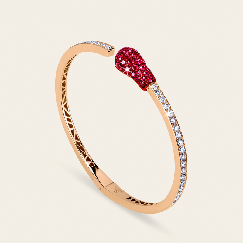 Match Ruby Diamond Bangle_Rose Gold_Rubies_White Diamonds_2
