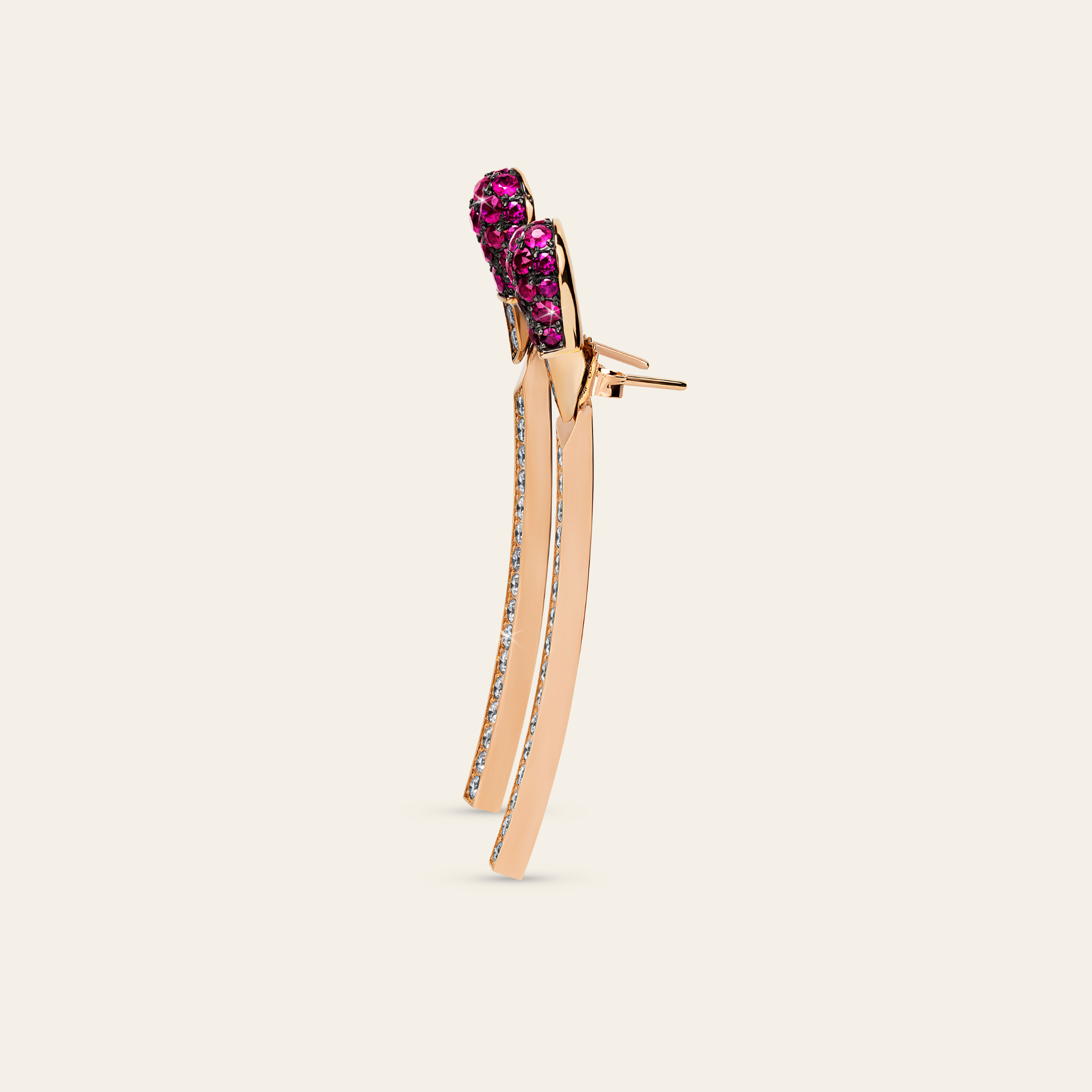 Match Ruby Diamond Earrings_Rose Gold_Rubies_White Diamonds_3