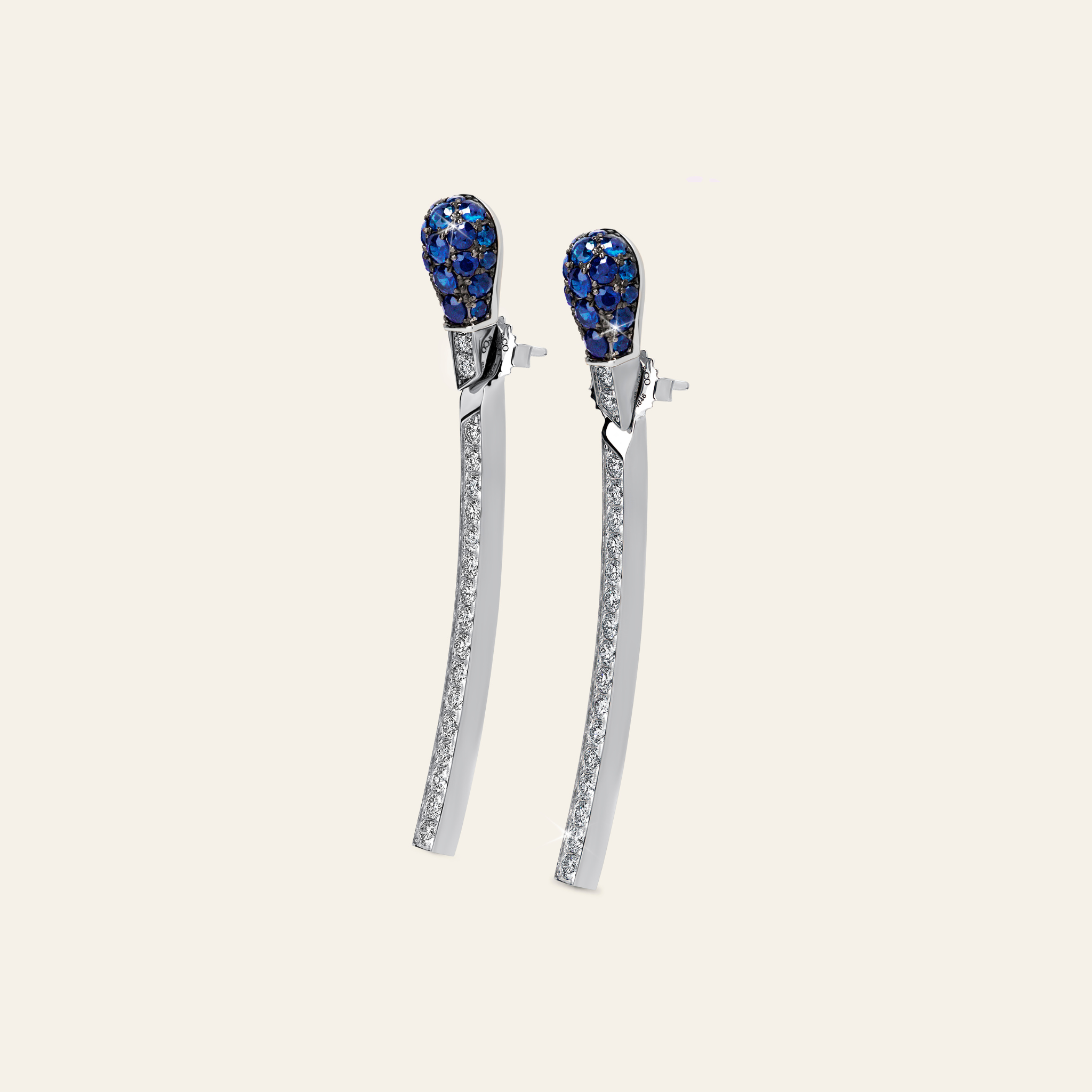 Match Sapphire Diamond Earrings_White Gold_Sapphires_White Diamonds_2