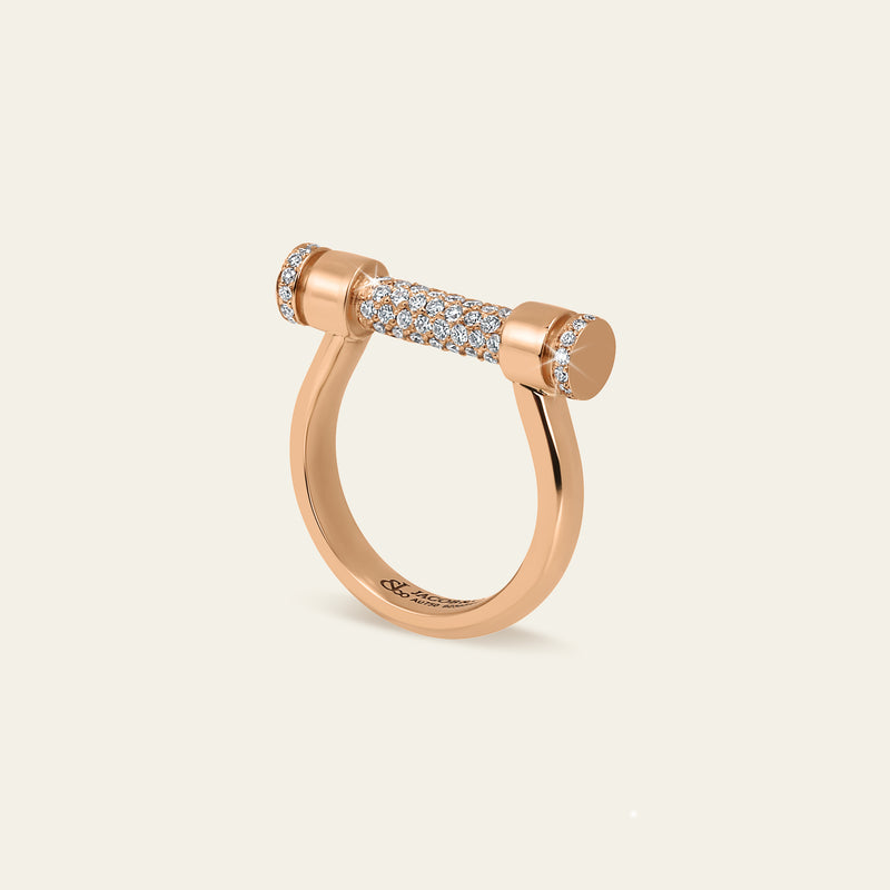 Estribo Ring_Rose Gold_White Diamonds_1