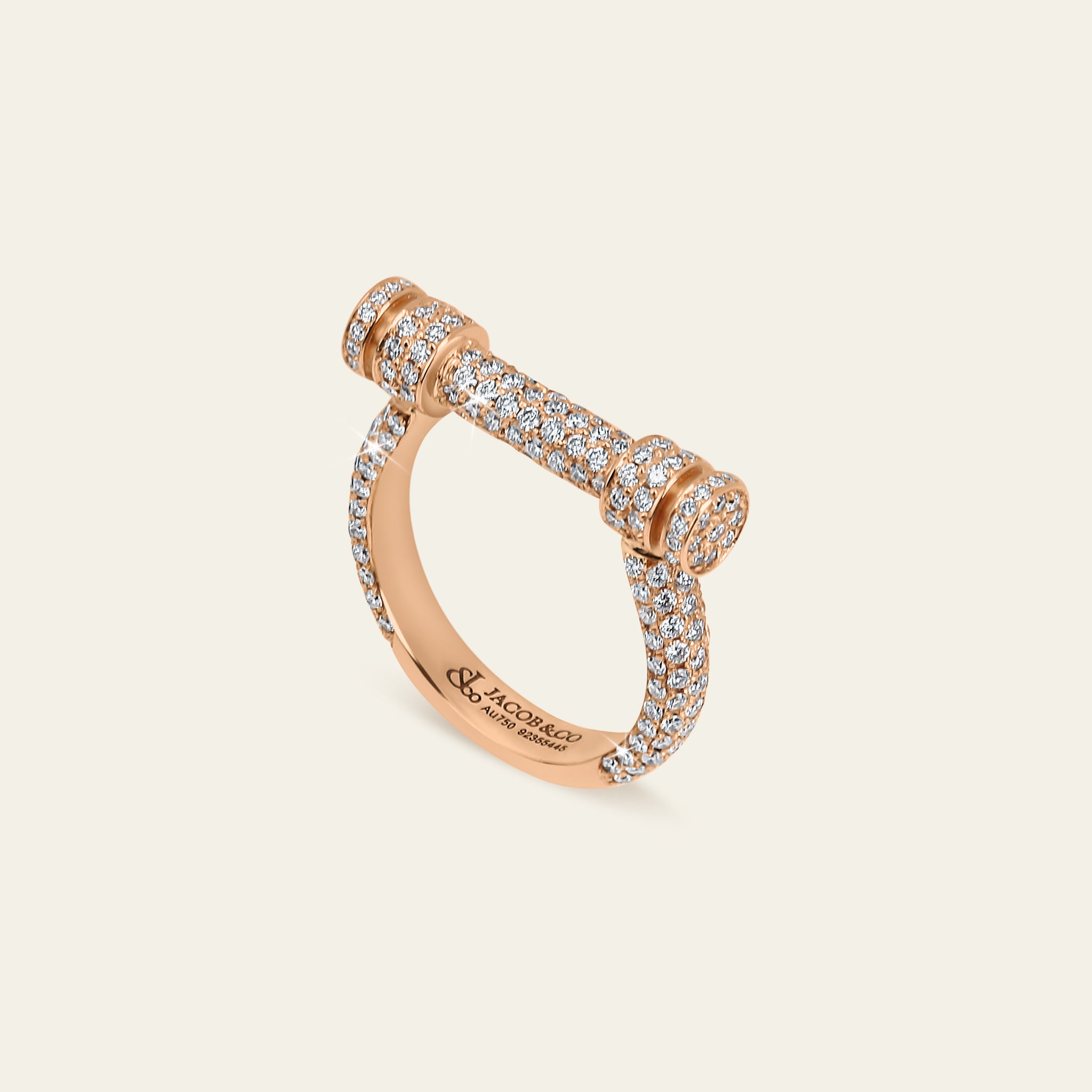 Estribo Ring_Rose Gold_White Diamonds_4
