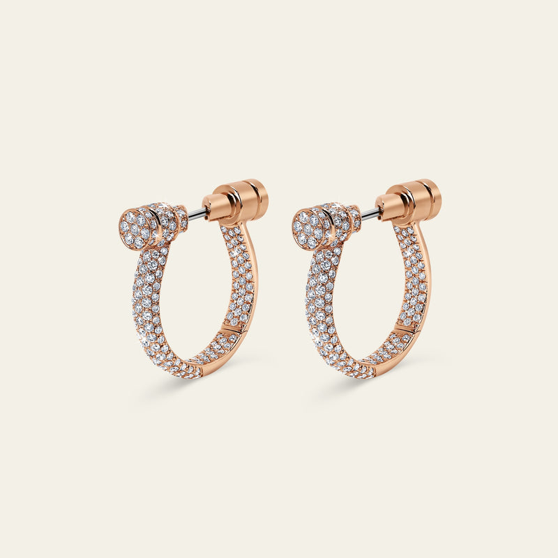 Estribo Earrings_Rose Gold_White Diamonds_2