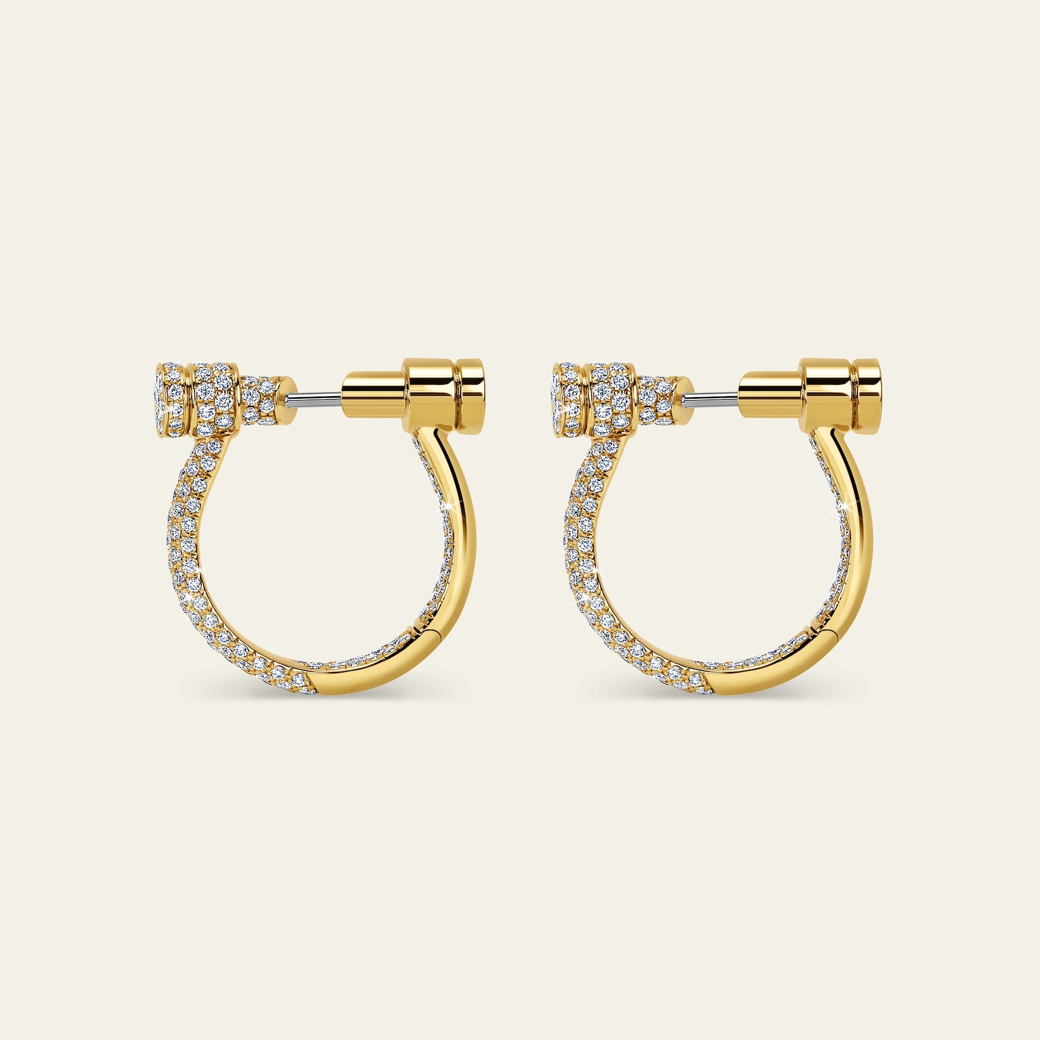 Estribo Earrings_Yellow Gold_White Diamonds_1