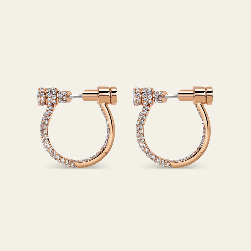 Estribo Earrings_Rose Gold_White Diamonds_1