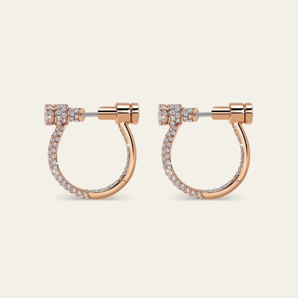 Estribo Earrings_Rose Gold_White Diamonds_1