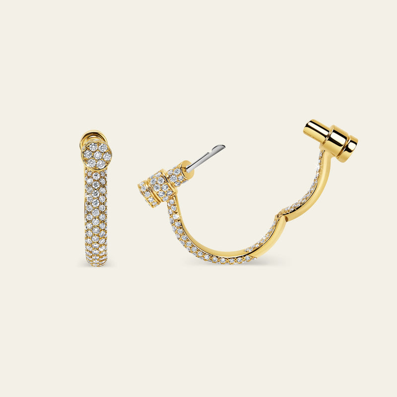 Estribo Earrings_Yellow Gold_White Diamonds_4