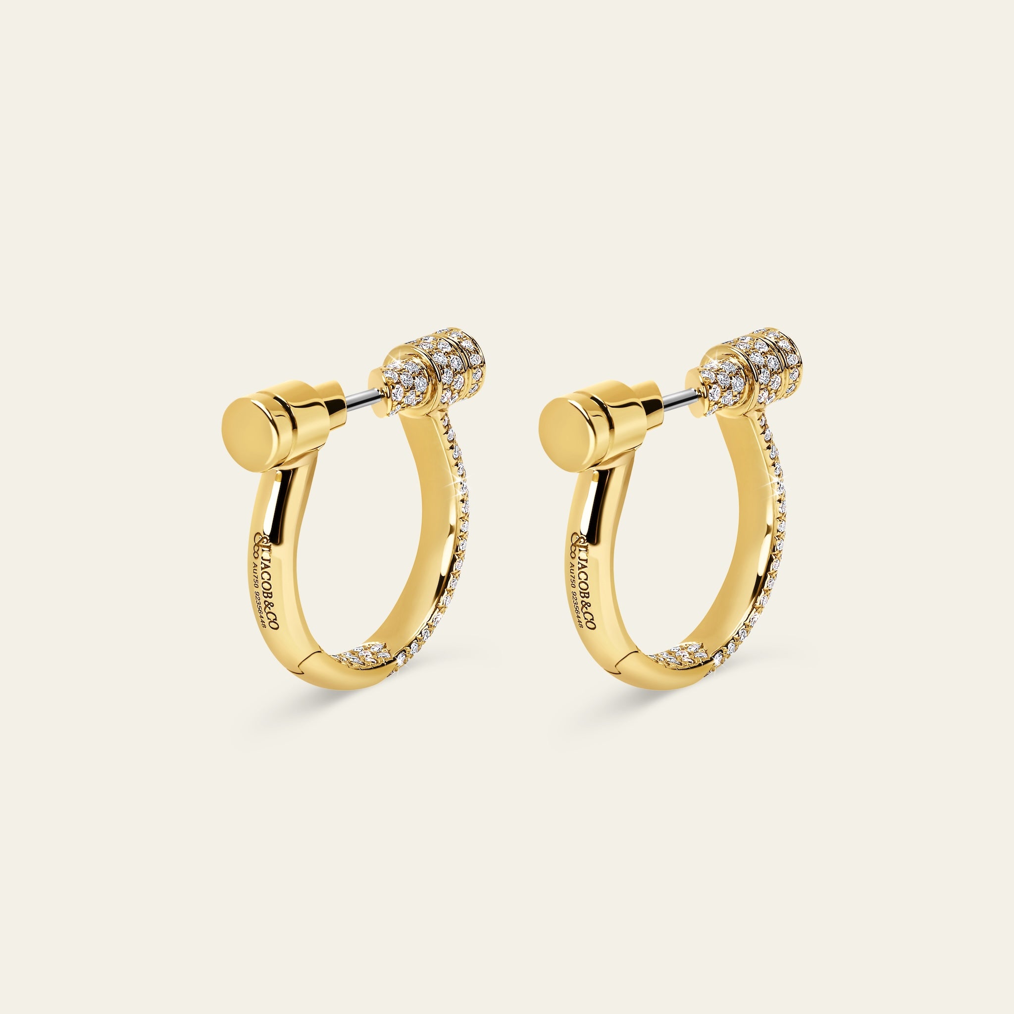 Estribo Earrings_Yellow Gold_White Diamonds_5