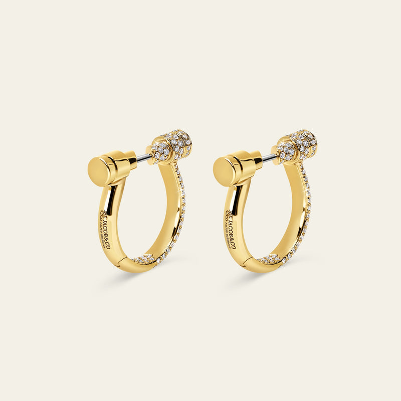 Estribo Earrings_Yellow Gold_White Diamonds_5