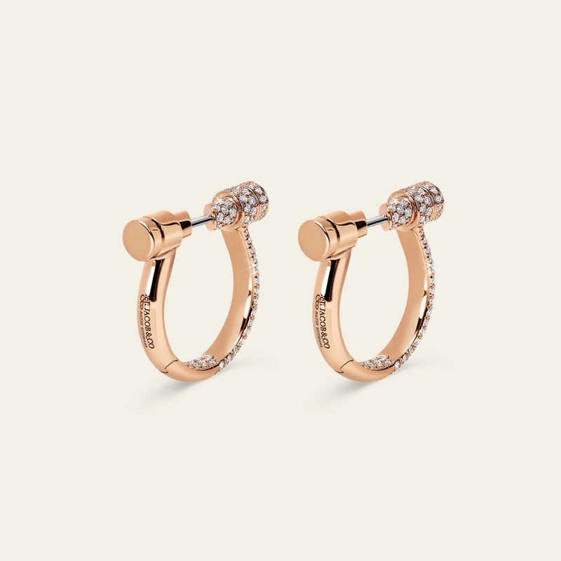 Estribo Earrings_Rose Gold_White Diamonds_5