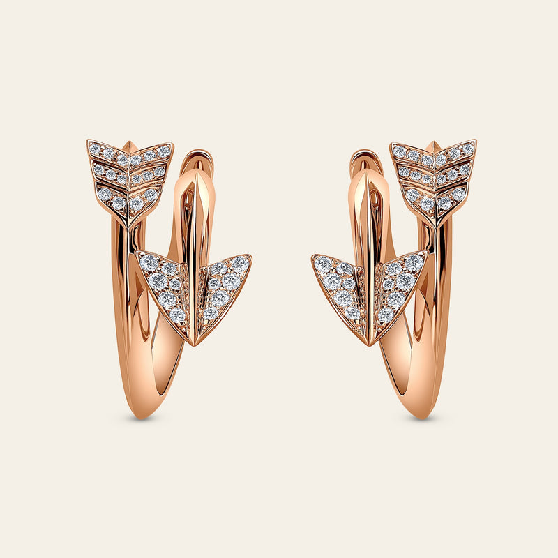 Super Arrow Diamond Earrings_Rose Gold_White Diamonds_1