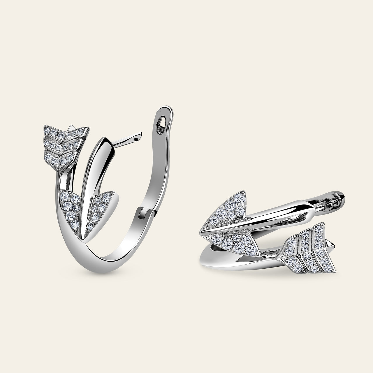Super Arrow Diamond Earrings_White Gold_White Diamonds_2