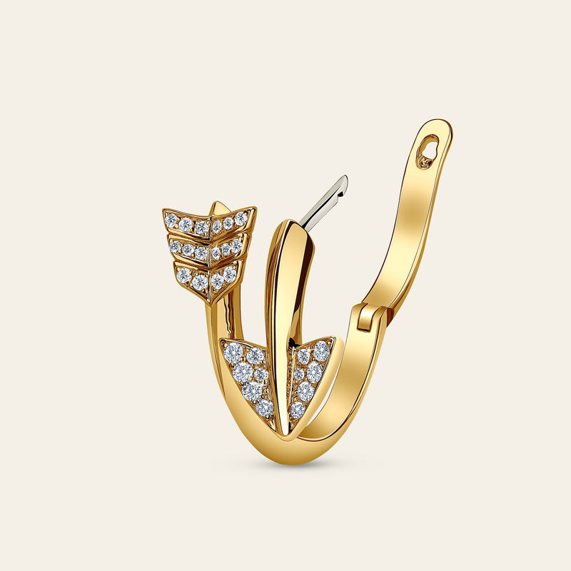 Super Arrow Diamond Earrings_Yellow Gold_White Diamonds_3