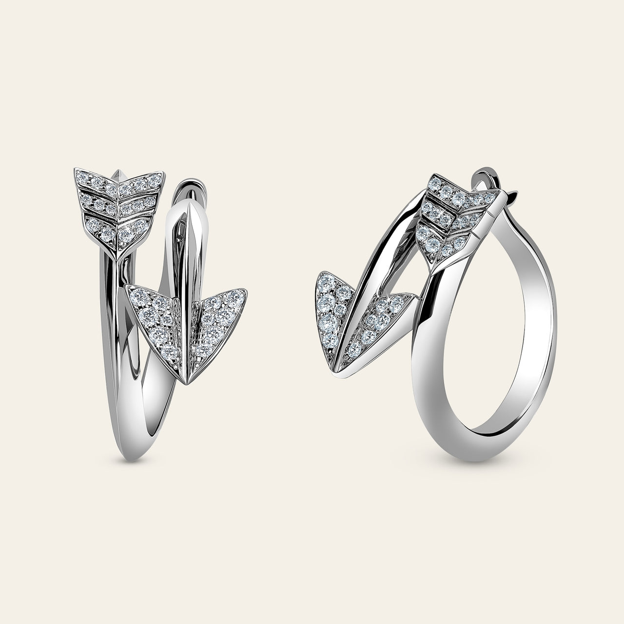 Super Arrow Diamond Earrings_White Gold_White Diamonds_4
