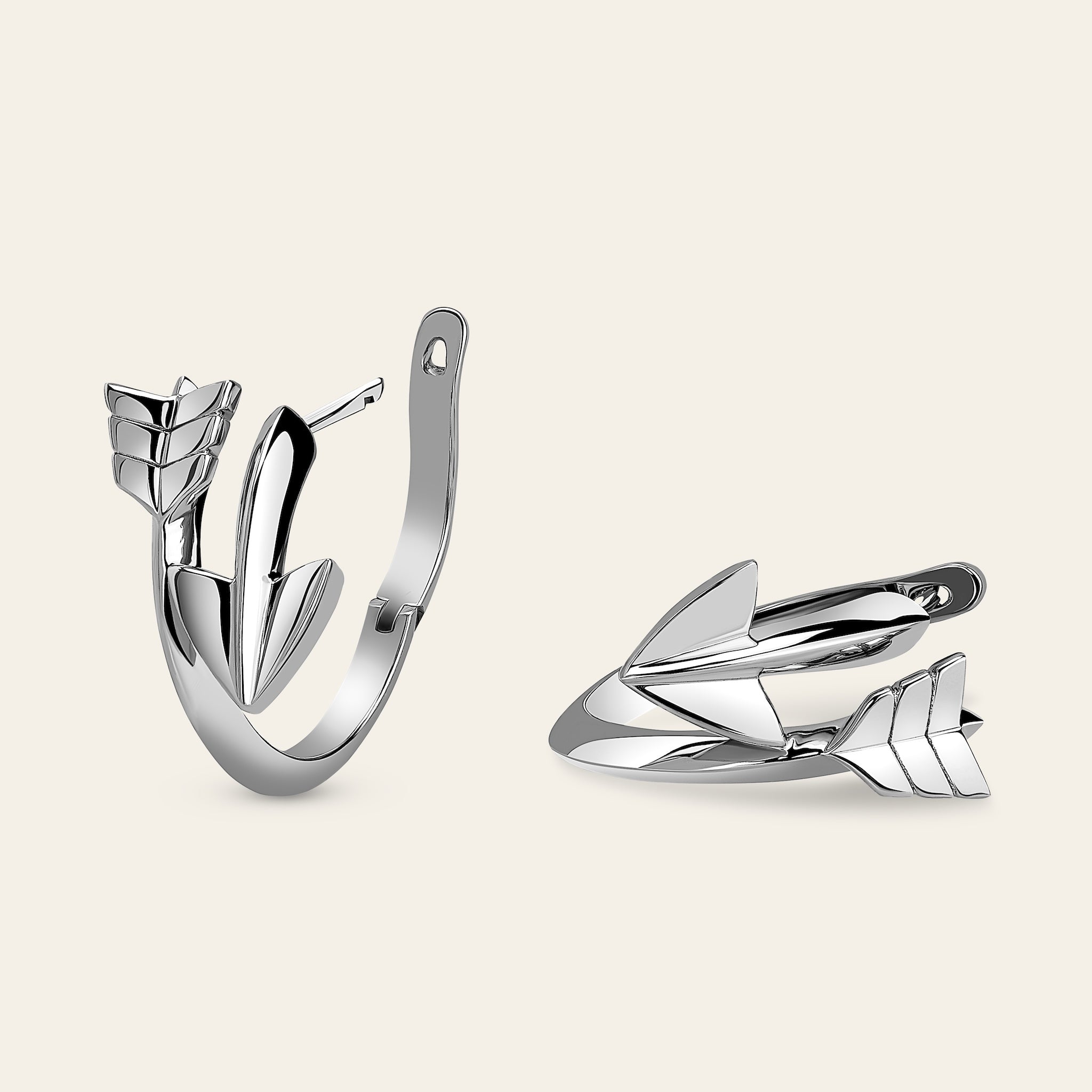 Super Arrow Earrings_White Gold_2