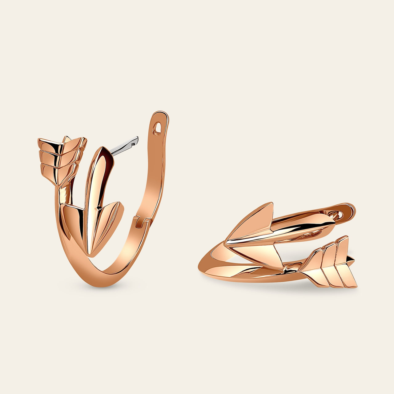 Super Arrow Earrings_Rose Gold_2