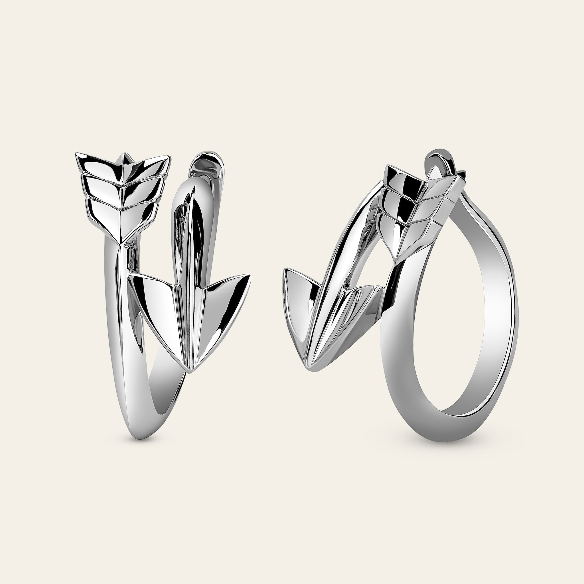 Super Arrow Earrings_White Gold_4