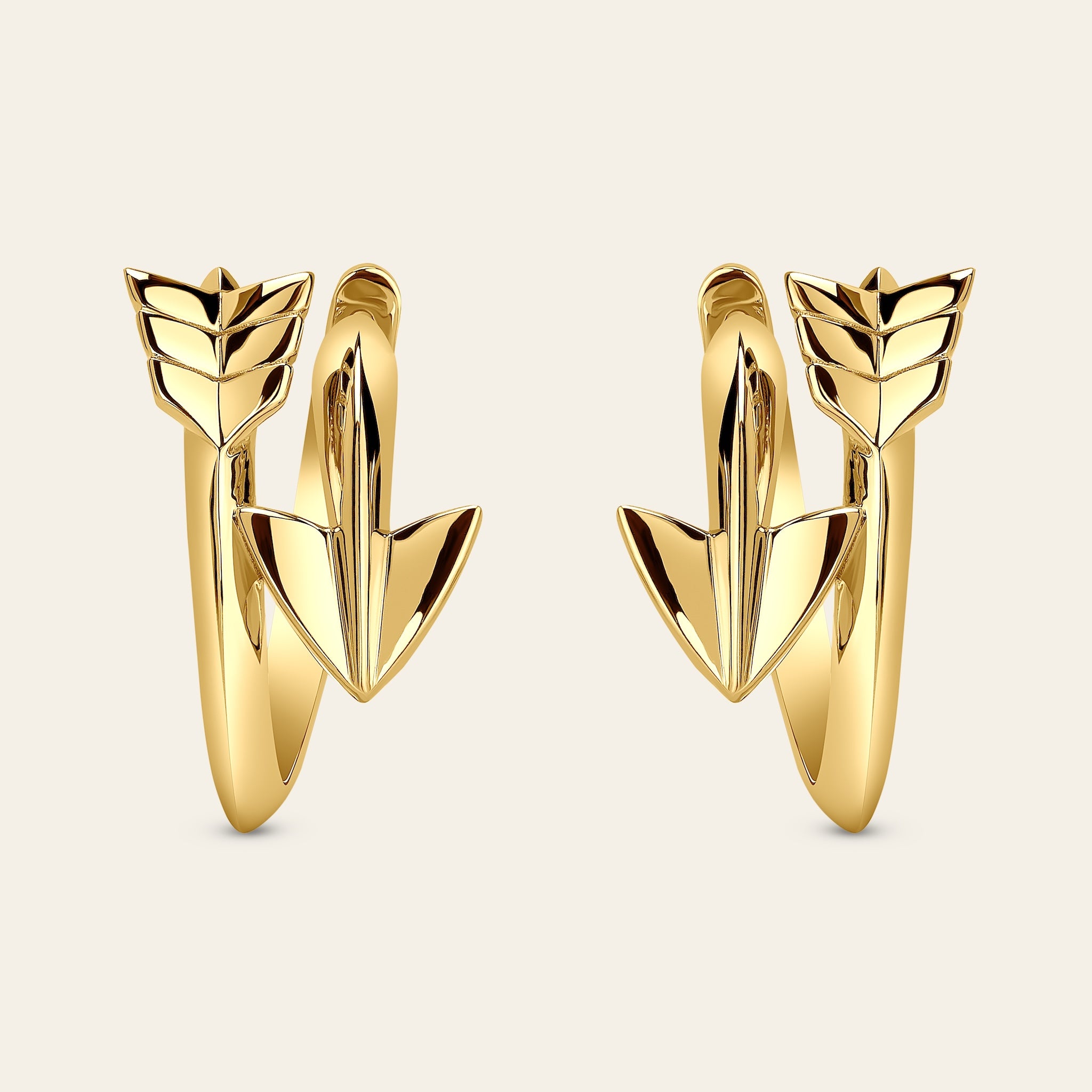 Super Arrow Earrings_Yellow Gold_1