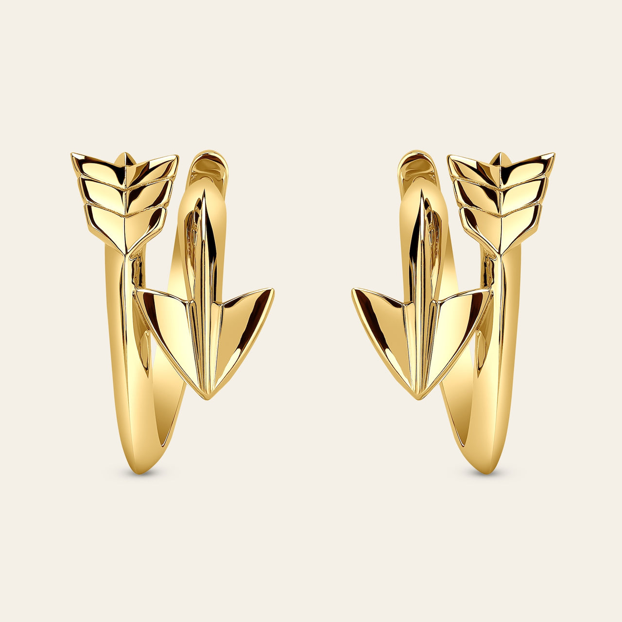 Super Arrow Earrings_Yellow Gold_1