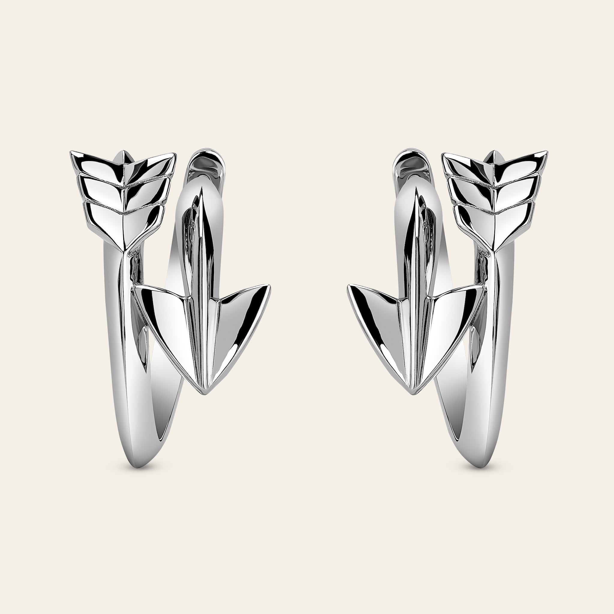 Super Arrow Earrings_White Gold_1