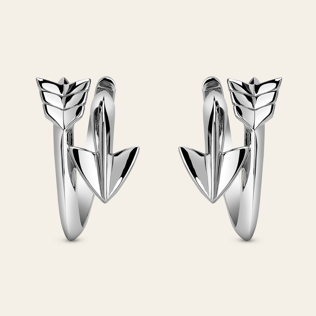 Super Arrow Earrings_White Gold_1