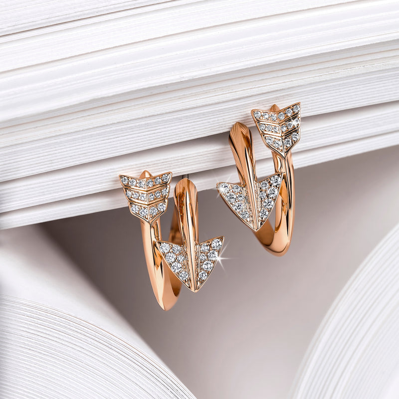 Super Arrow Diamond Earrings_Rose Gold_White Diamonds_5
