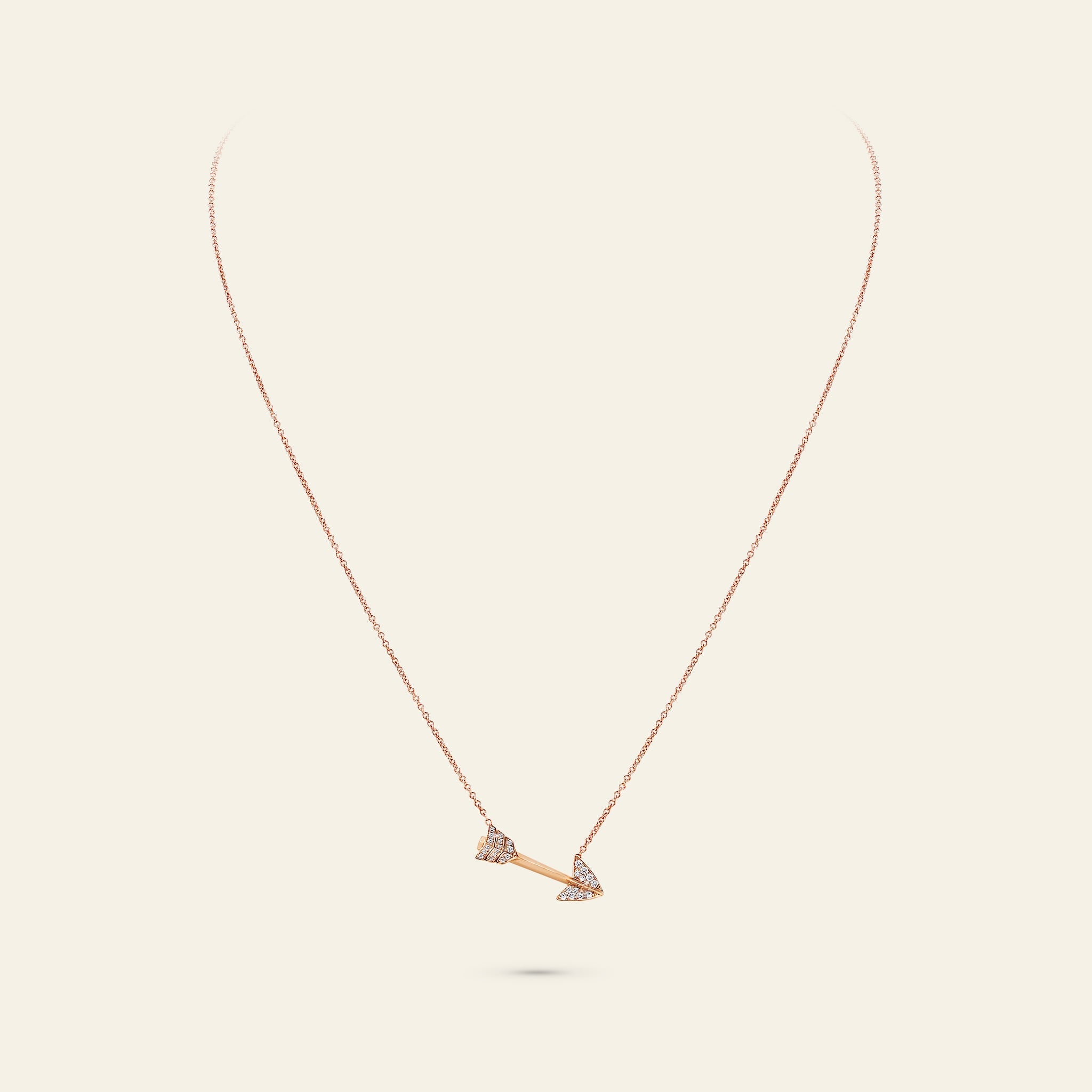 Super Arrow Diamond Pendant_Rose Gold_White Diamonds_3