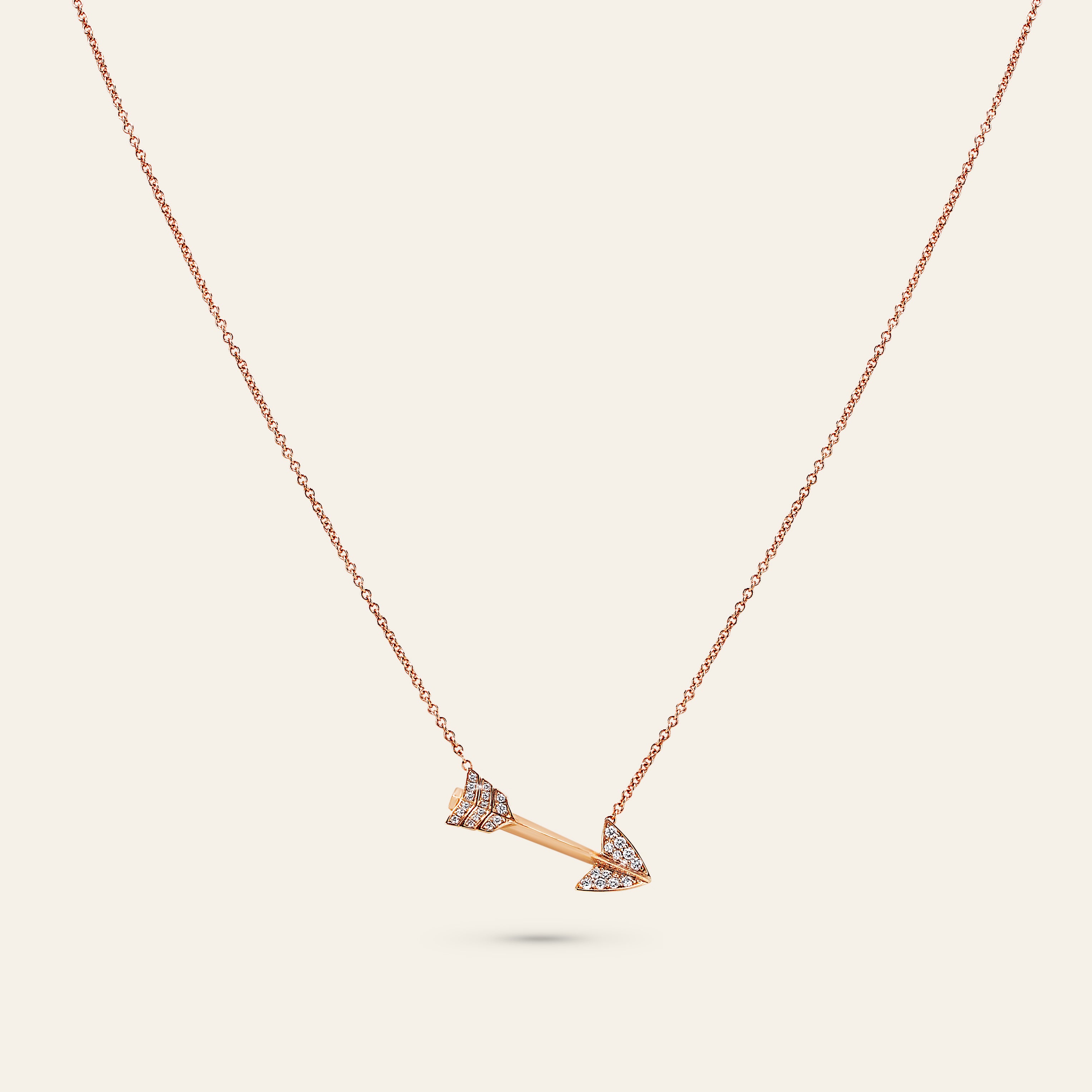 Super Arrow Diamond Pendant_Rose Gold_White Diamonds_1