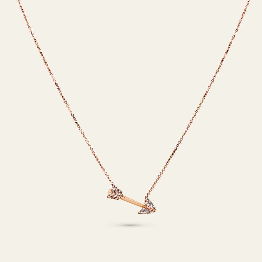 Super Arrow Diamond Pendant_Rose Gold_White Diamonds_1