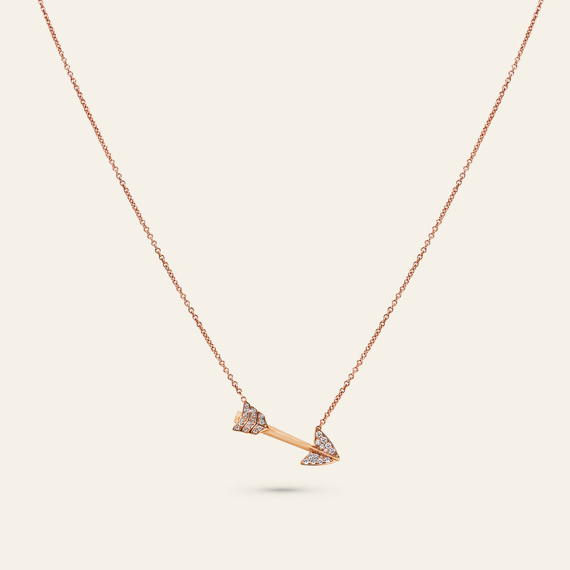 Super Arrow Diamond Pendant_Rose Gold_White Diamonds_1