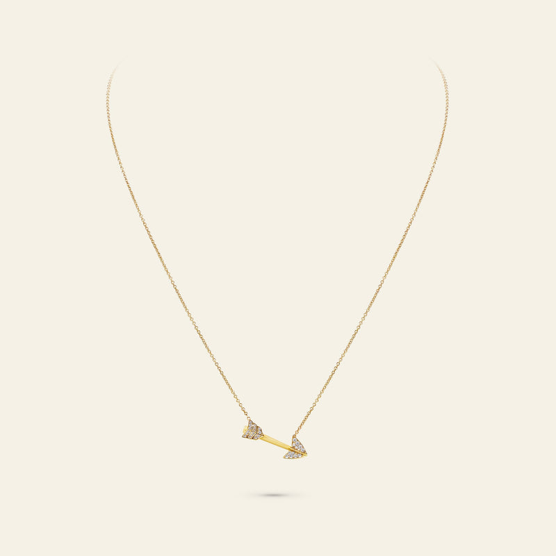 Super Arrow Diamond Pendant_Yellow Gold_White Diamonds_3
