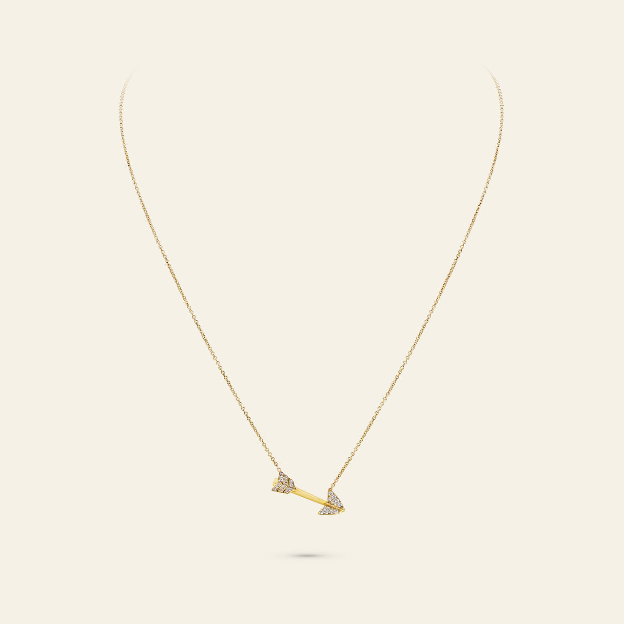 Super Arrow Diamond Pendant_Yellow Gold_White Diamonds_3