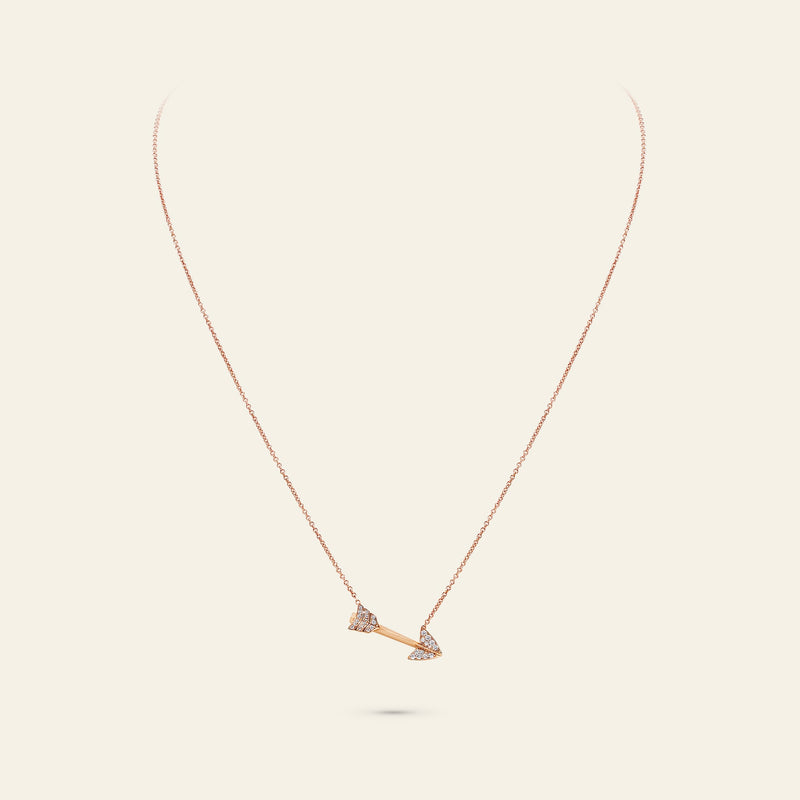 Super Arrow Diamond Pendant_Rose Gold_White Diamonds_3