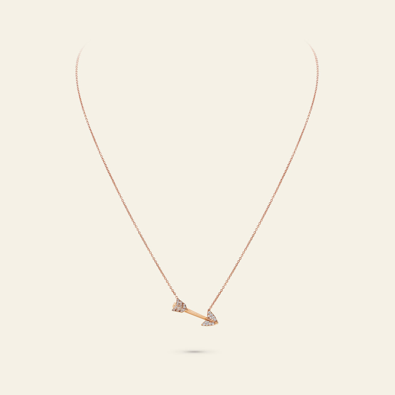 Super Arrow Diamond Pendant_Rose Gold_White Diamonds_3